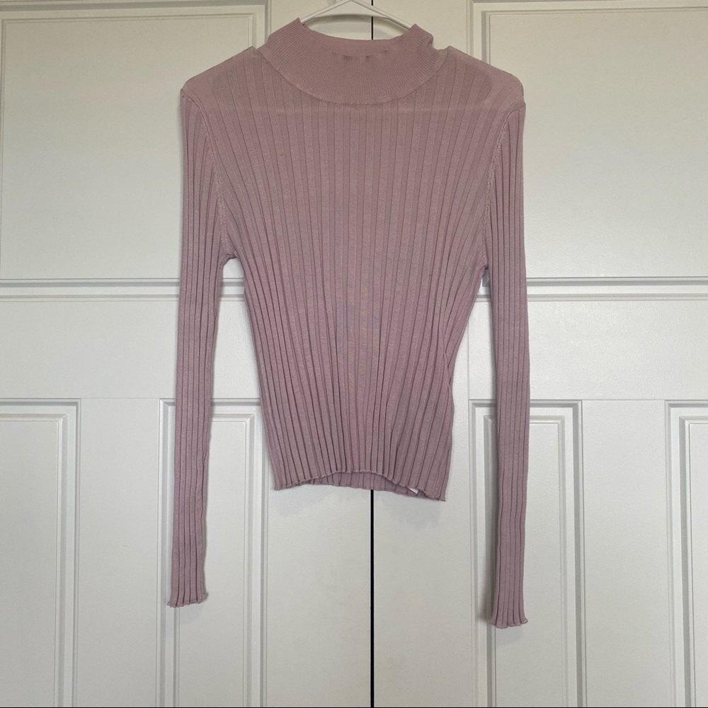 Ribbed, mock neck line long sleeve